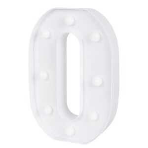 Restaurantware Illumify Letter O Marquee LED Light White Plastic 8.7 Inch